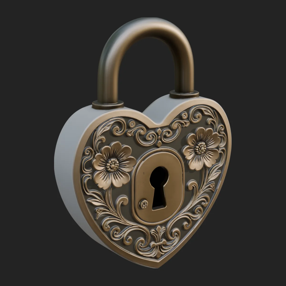 Heart Padlock Ornament Design 6