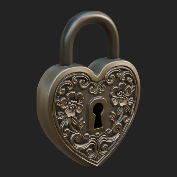 Heart Padlock Ornament Design 7