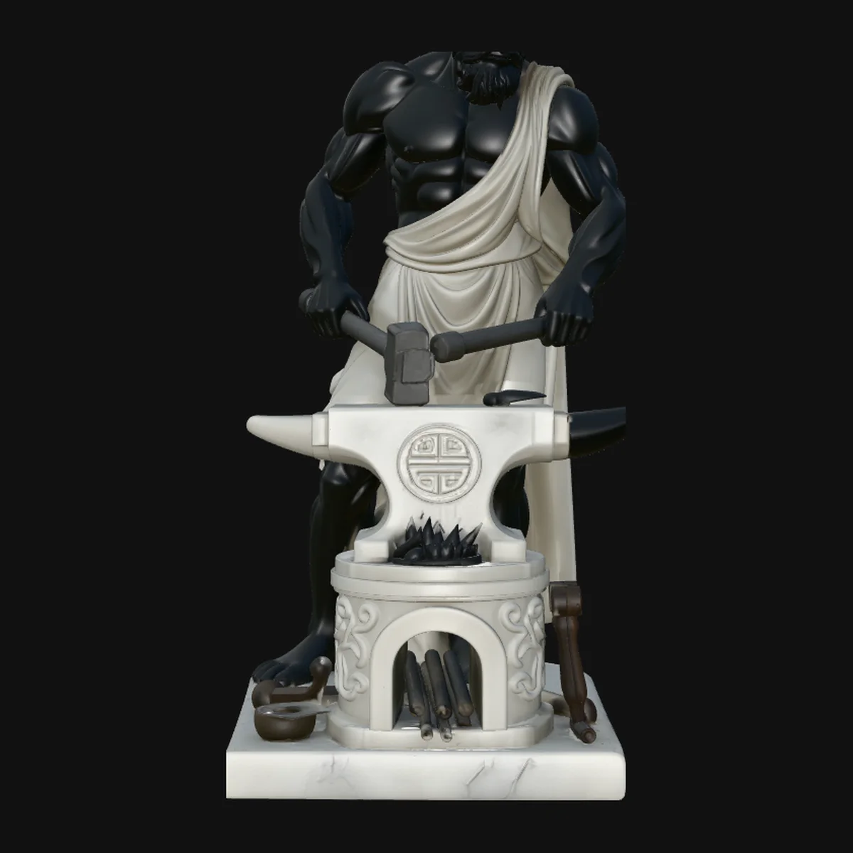 Hephaestus at the Forge Statue Design 2