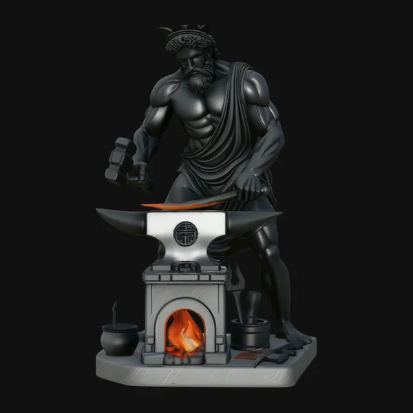 Hephaestus at the Forge Statue Design 3
