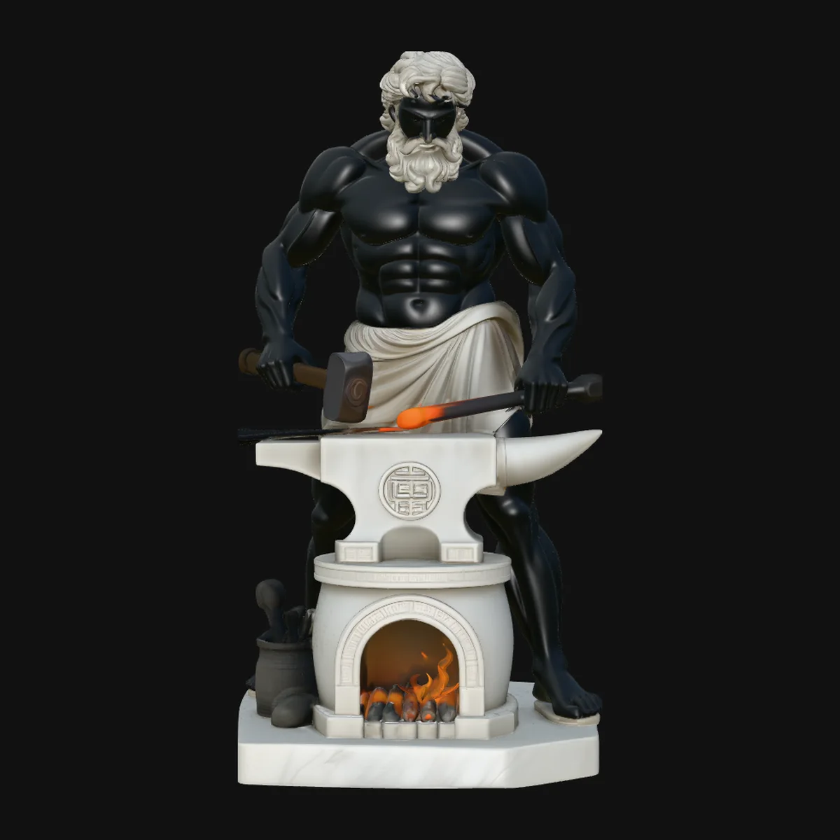 Hephaestus at the Forge Statue Design 4