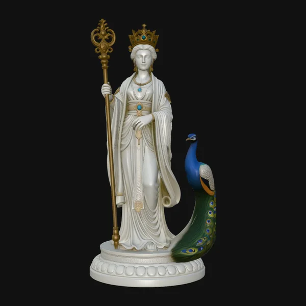 Hera with Peacock Statue Design 3