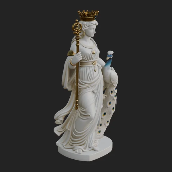 Hera with Peacock Statue Design 4