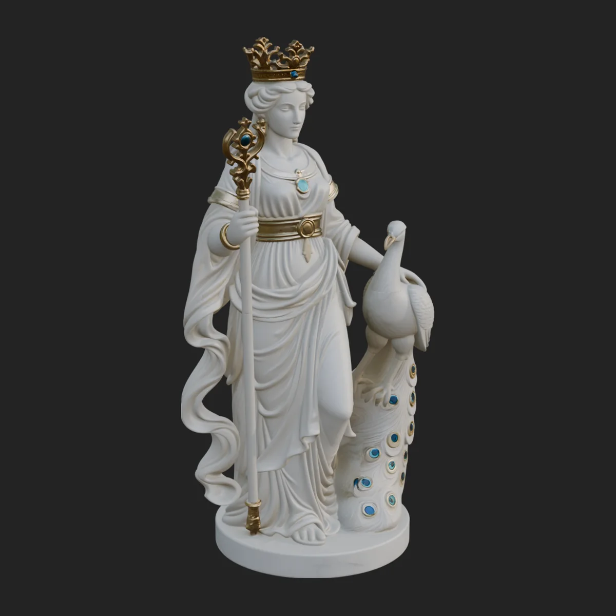 Hera with Peacock Statue Design 5