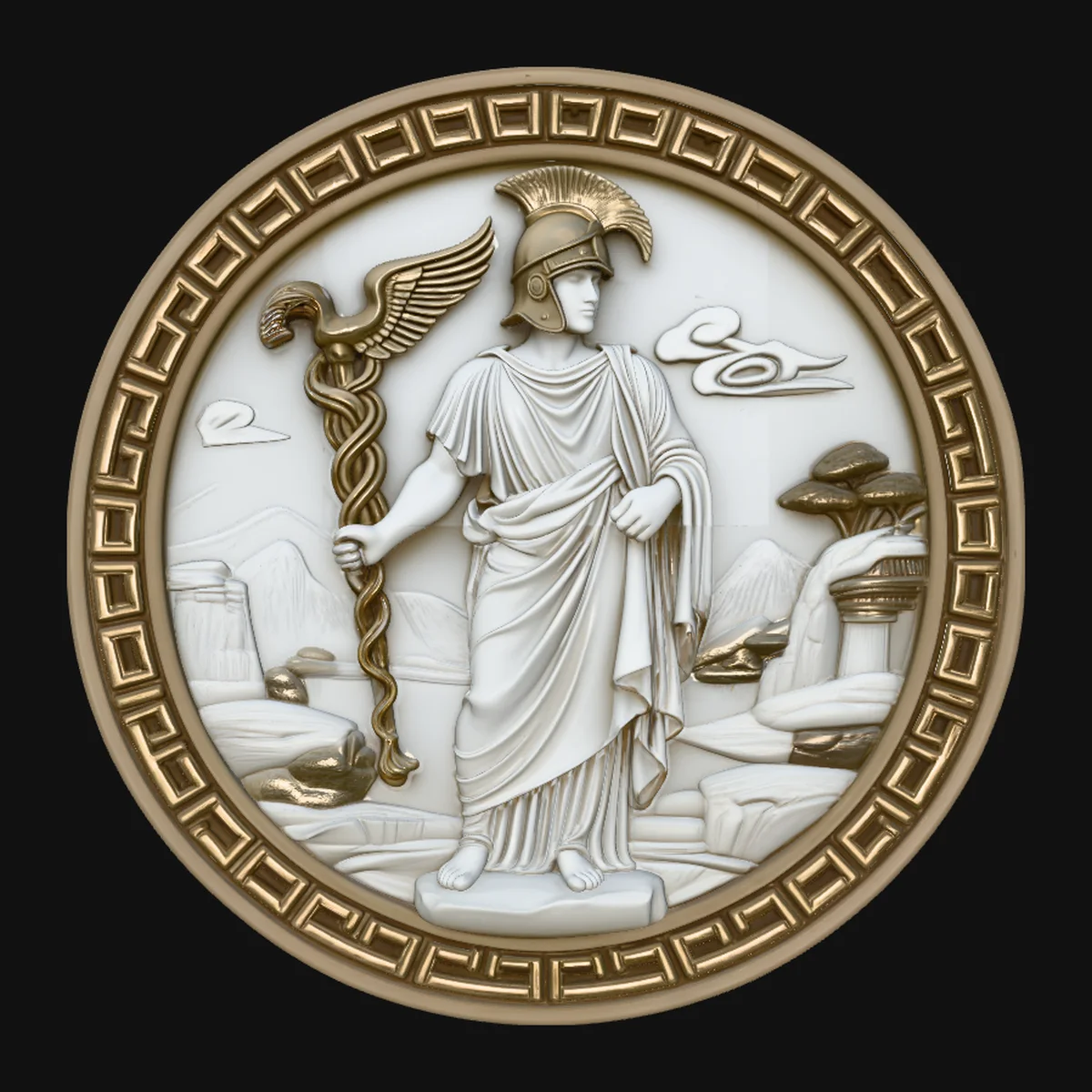 Hermes Relief Medallion Pendant Design 2