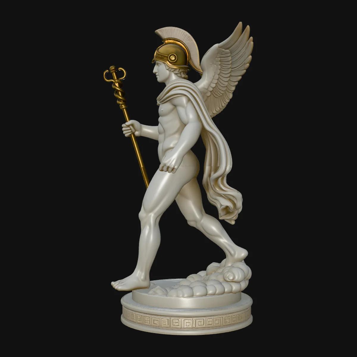 Hermes with Caduceus Statue Design 1