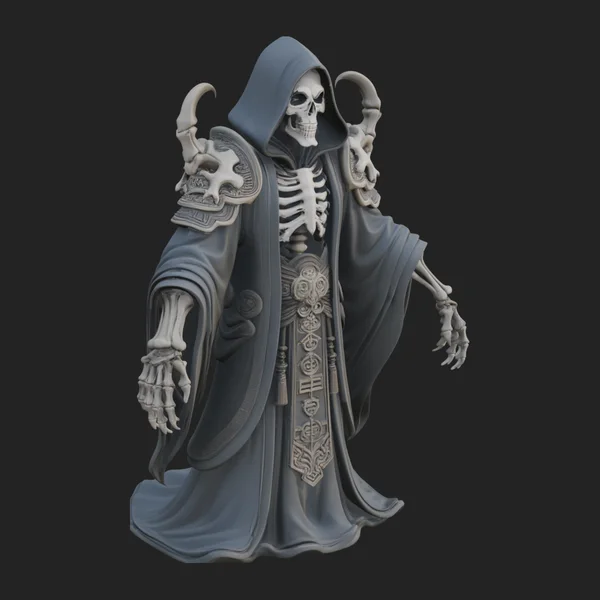 Hooded Skeleton Reaper Statue Design 1