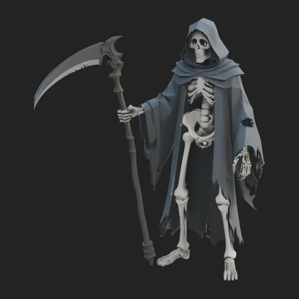 Hooded Skeleton Reaper Statue Design 10
