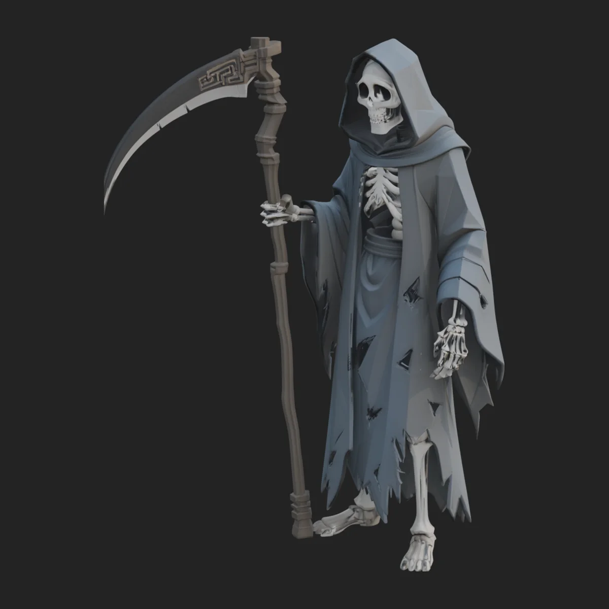 Hooded Skeleton Reaper Statue Design 11