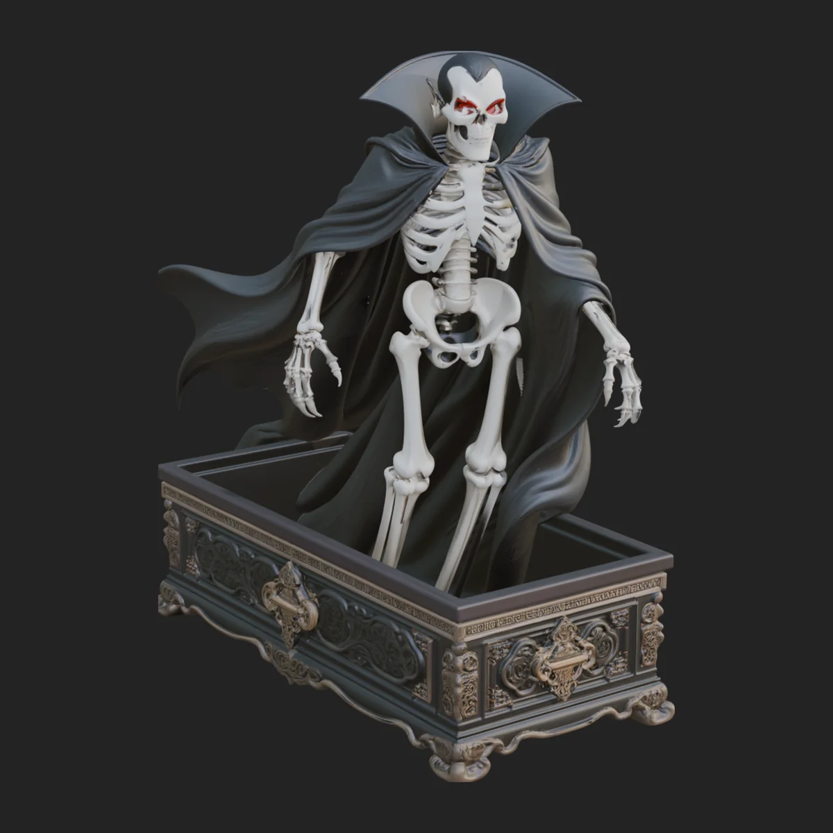 Hooded Skeleton Reaper Statue Design 2