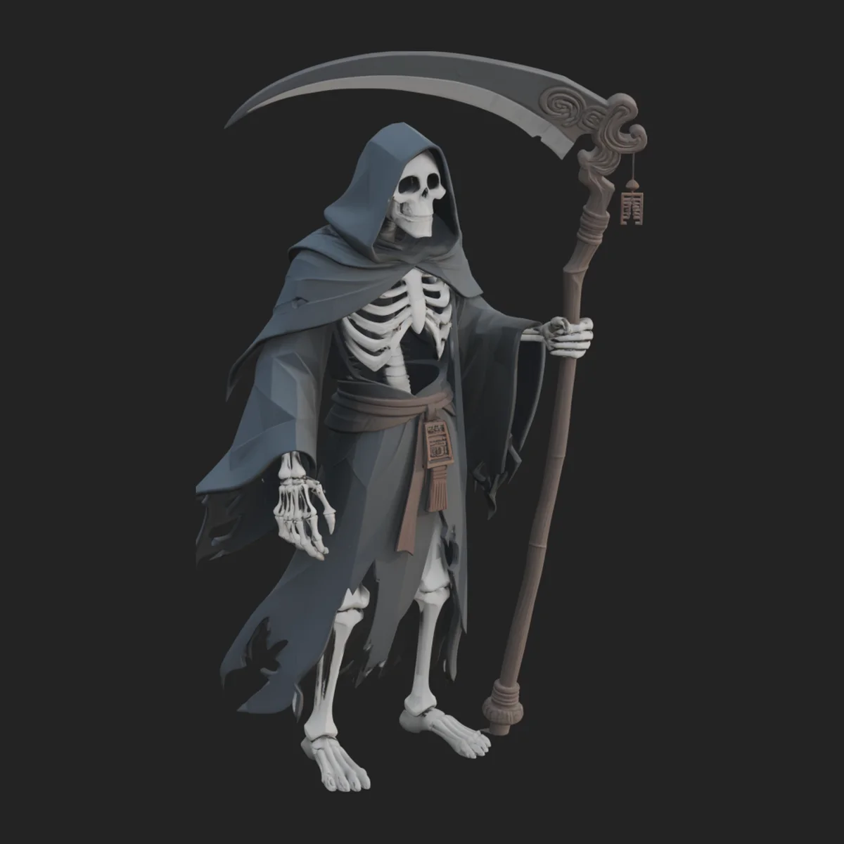 Hooded Skeleton Reaper Statue Design 3