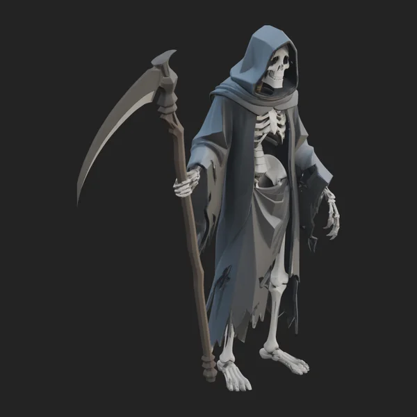Hooded Skeleton Reaper Statue Design 6