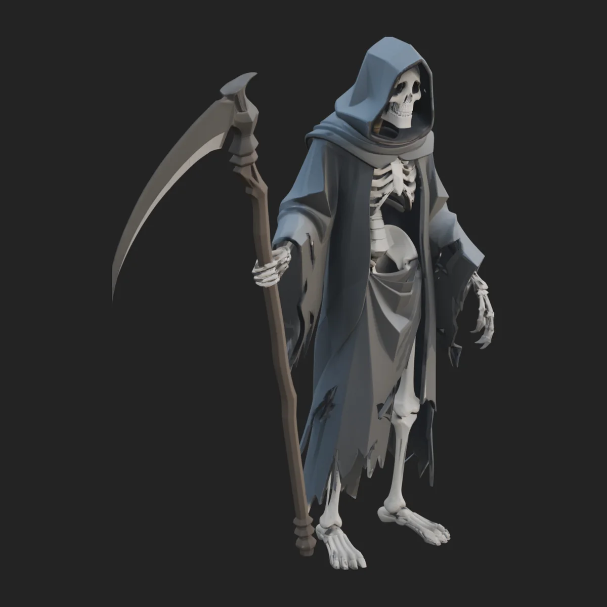 Hooded Skeleton Reaper Statue Design 6