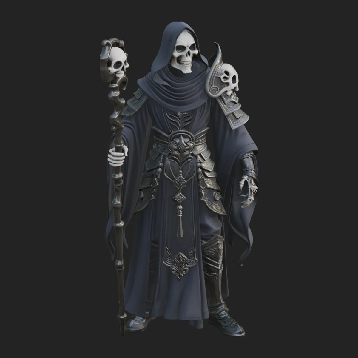 Hooded Skeleton Reaper Statue Design 7