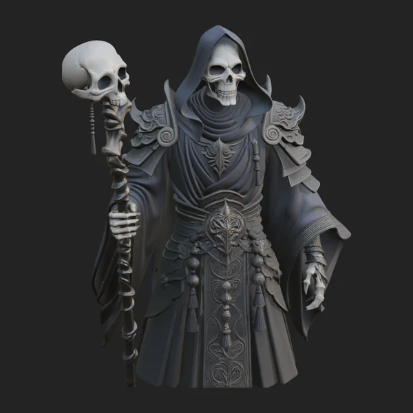 Hooded Skeleton Reaper Statue Design 8