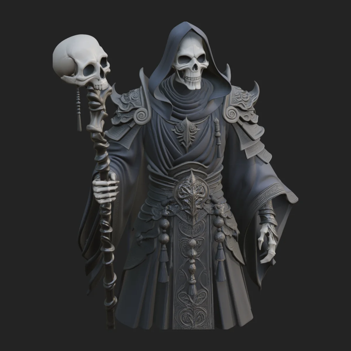Hooded Skeleton Reaper Statue Design 8