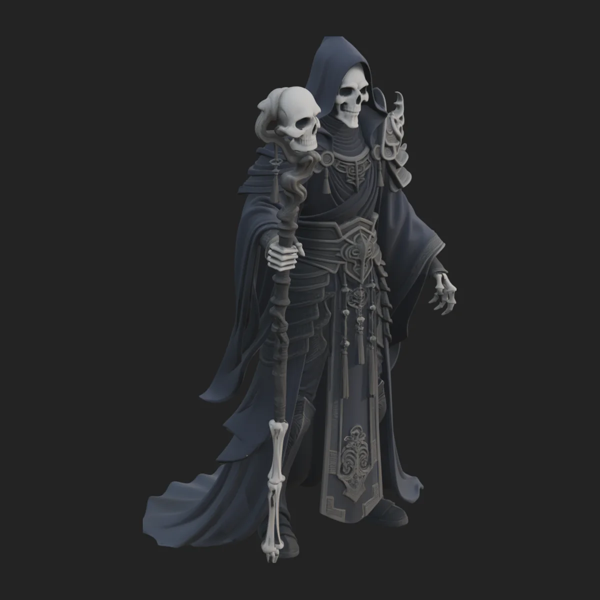 Hooded Skeleton Reaper Statue Design 9