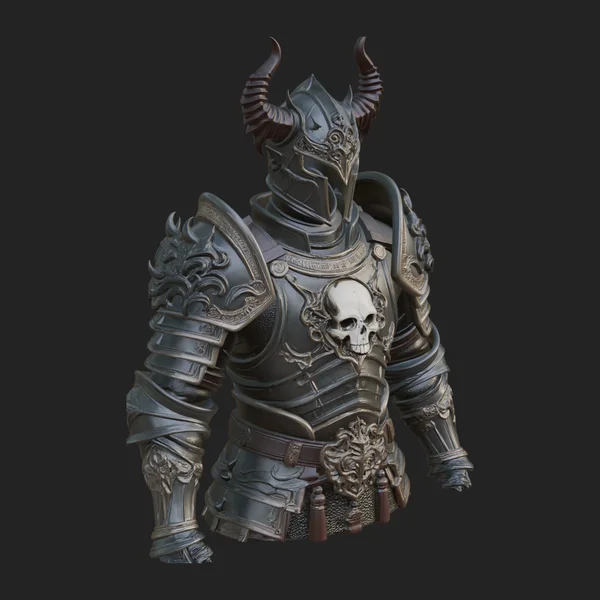 Horned Armor Display Bust Statue Design 1