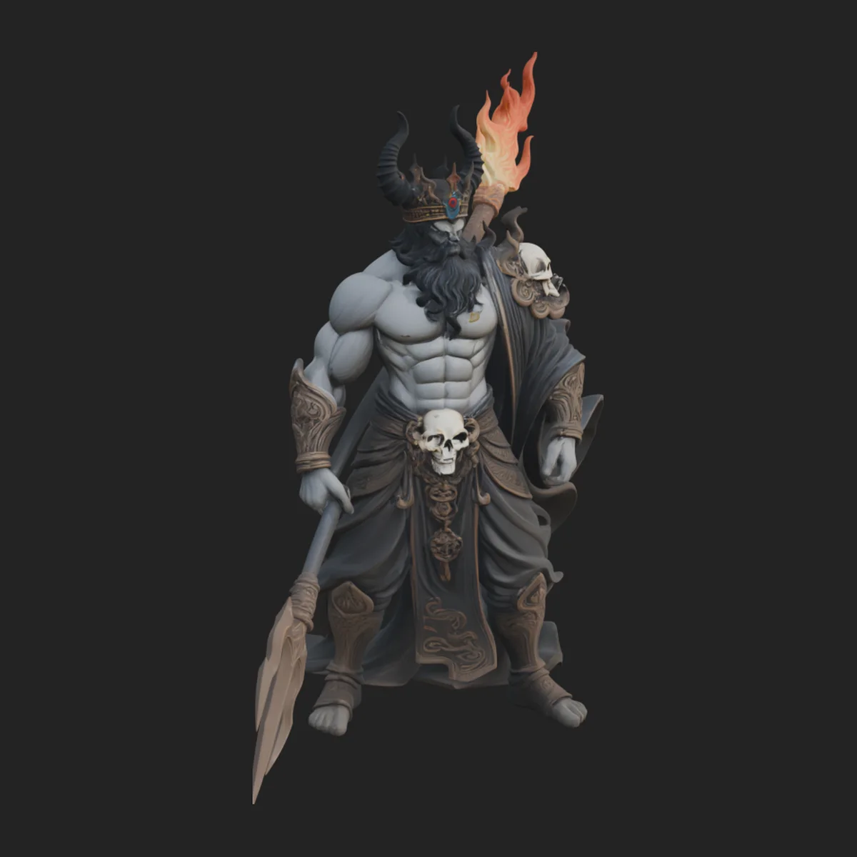 Horned Beast Warrior Statue Design 4