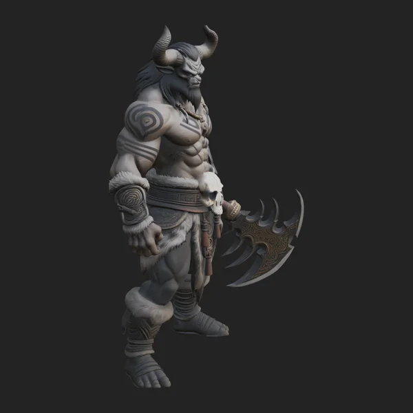 Horned Beast Warrior Statue Design 5