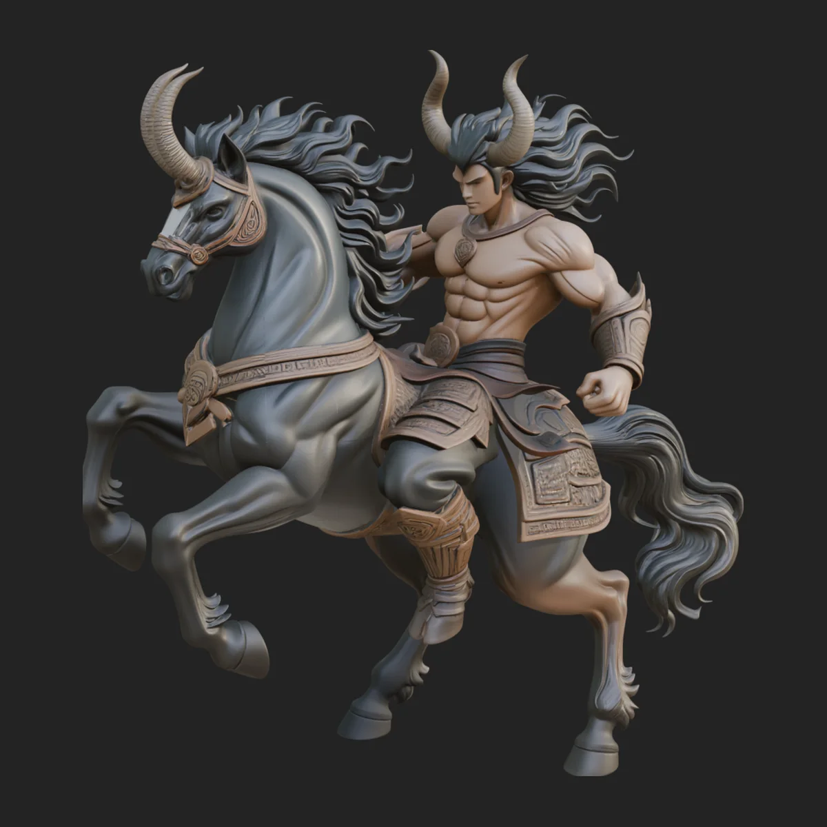 Horned Centaur Warrior Statue Design 1