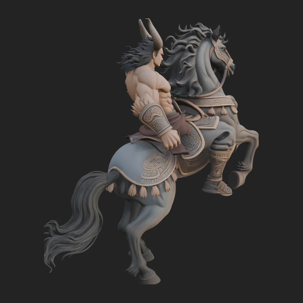 Horned Centaur Warrior Statue Design 3
