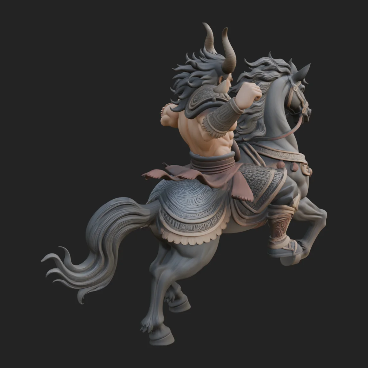 Horned Centaur Warrior Statue Design 4