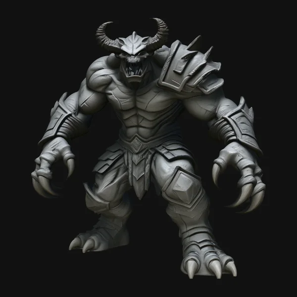 Horned Demon Beast Statue Design 1