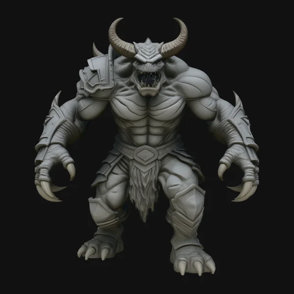 Horned Demon Beast Statue Design 2