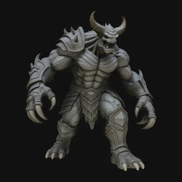 Horned Demon Beast Statue Design 4
