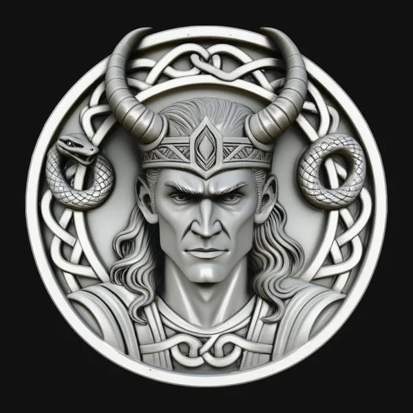 Horned Demon King Relief Medallion Pendant Design 2