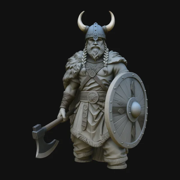 Horned Helmet Viking Warrior Statue Design 2
