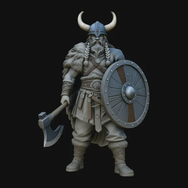 Horned Helmet Viking Warrior Statue Design 3