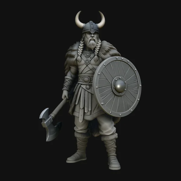 Horned Helmet Viking Warrior Statue Design 4