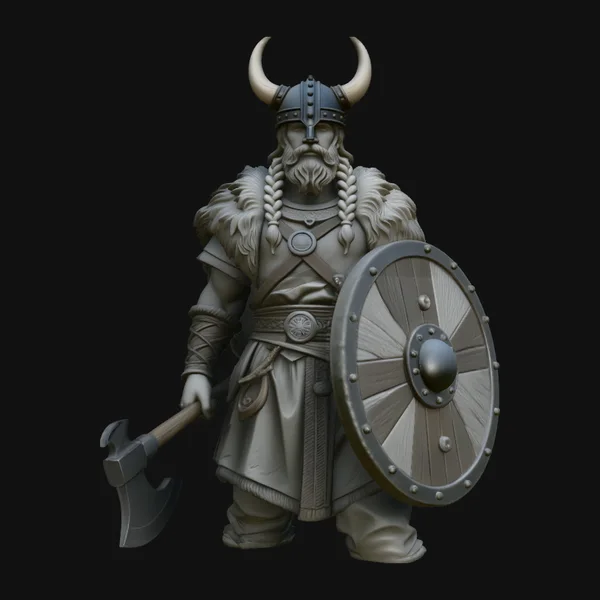 Horned Helmet Viking Warrior Statue
