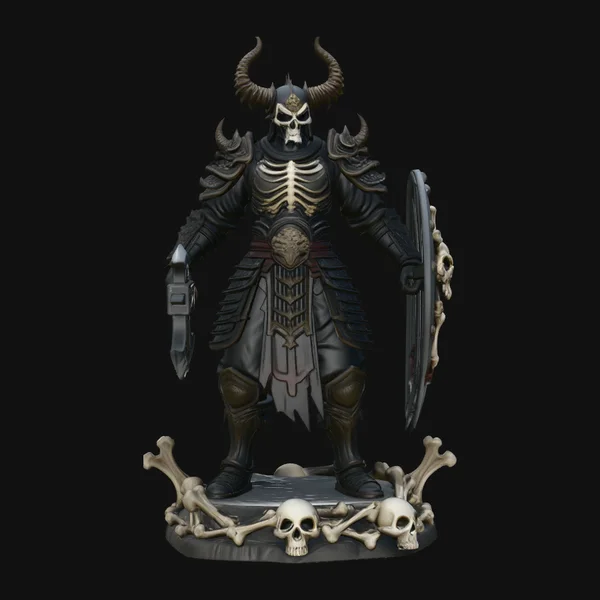 Horned Skull Warlord Statue Design 1