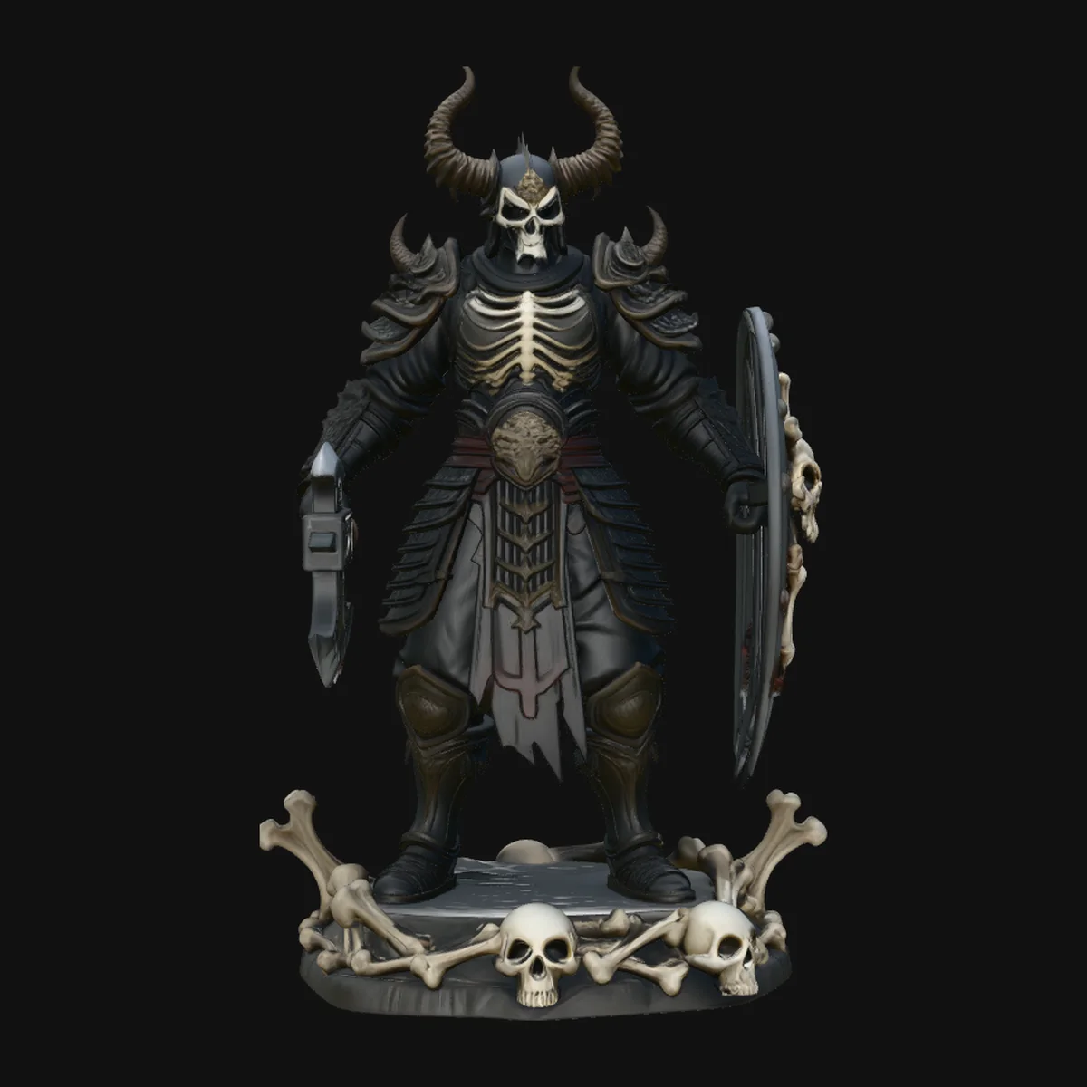 Horned Skull Warlord Statue Design 1