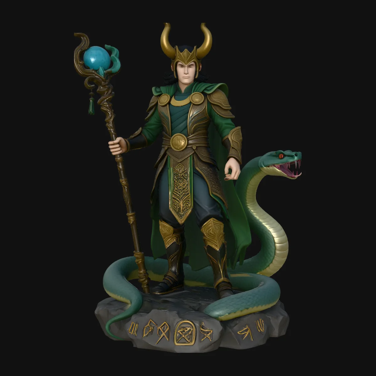 Horned Trickster God Statue Design 1