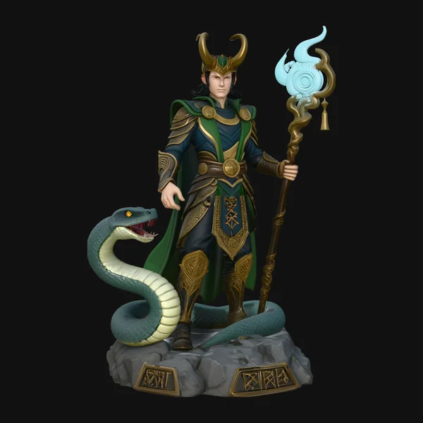 Horned Trickster God Statue Design 2