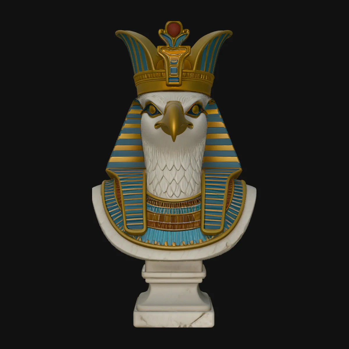 Horus Falcon Bust Statue Design 3