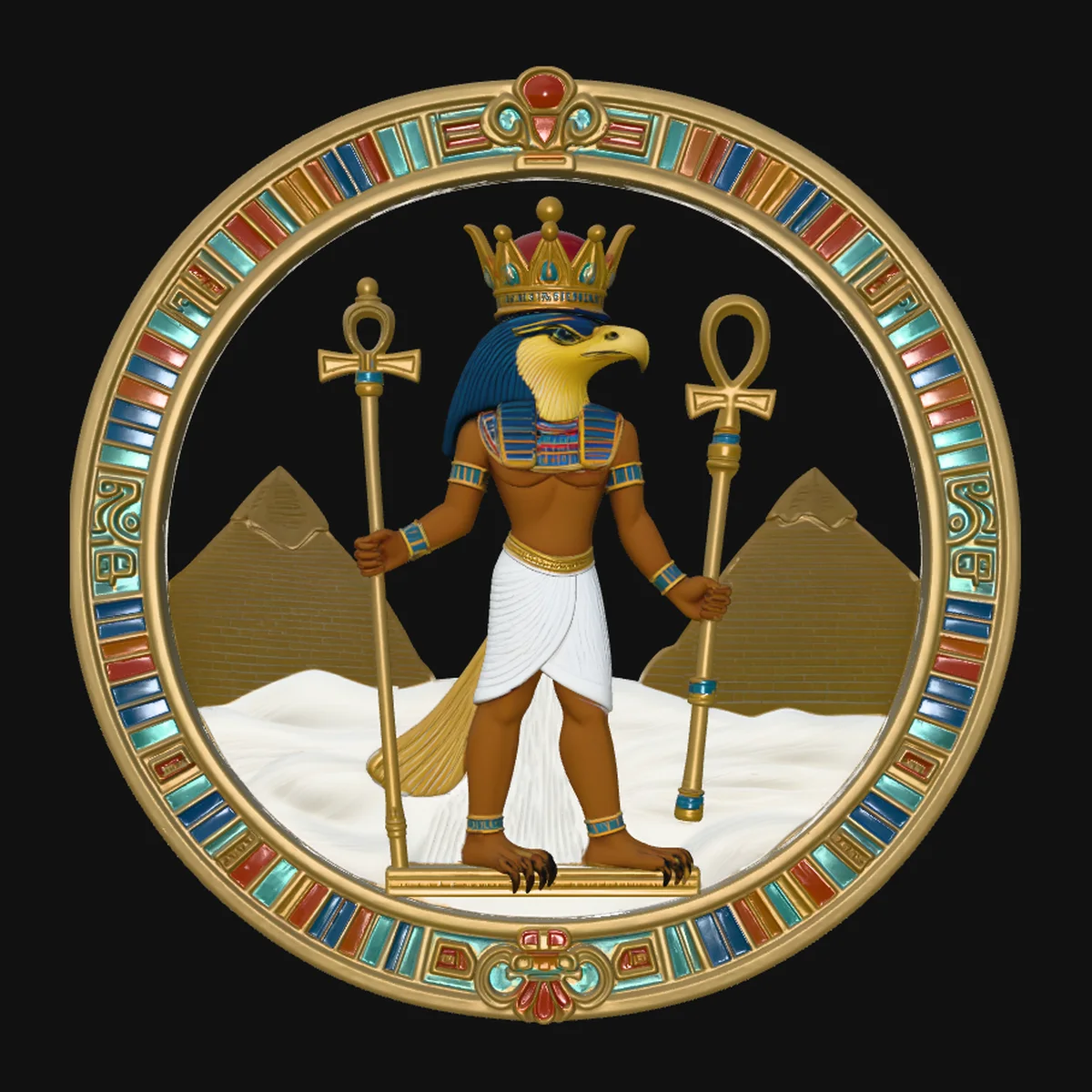 Horus Relief Medallion Pendant Design 1
