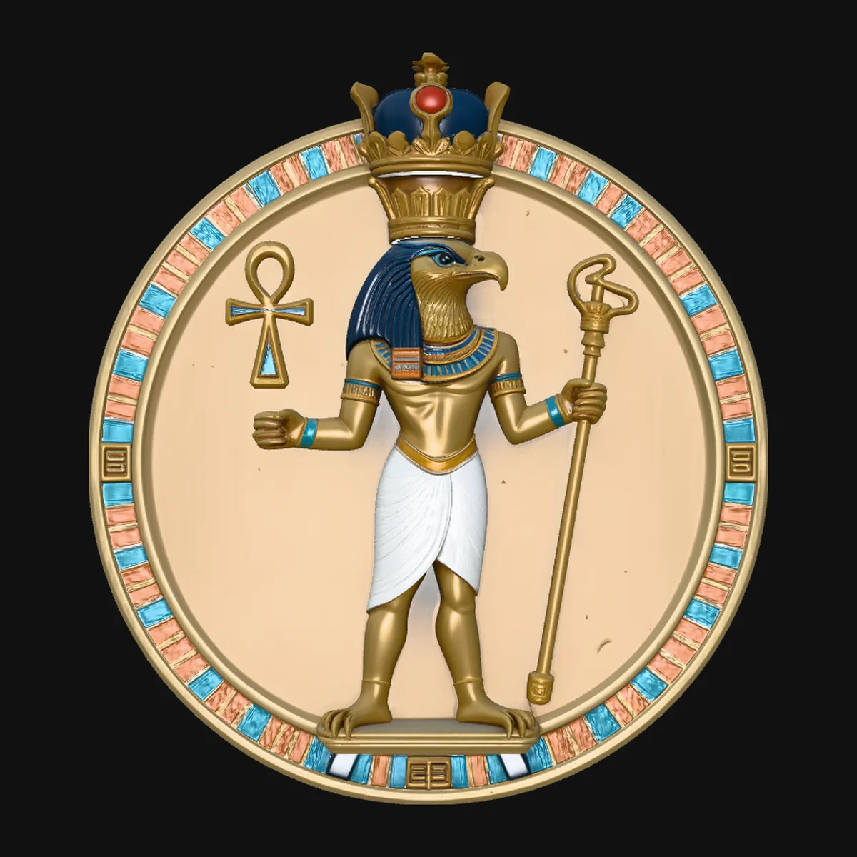 Horus Relief Medallion Pendant Design 3