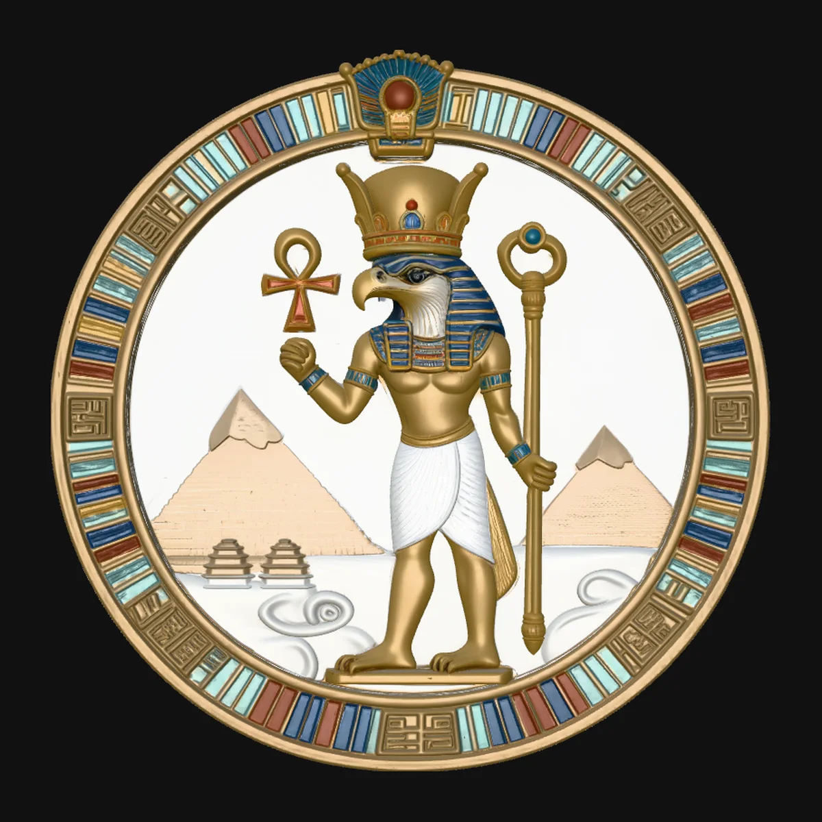 Horus Relief Medallion Pendant Design 4