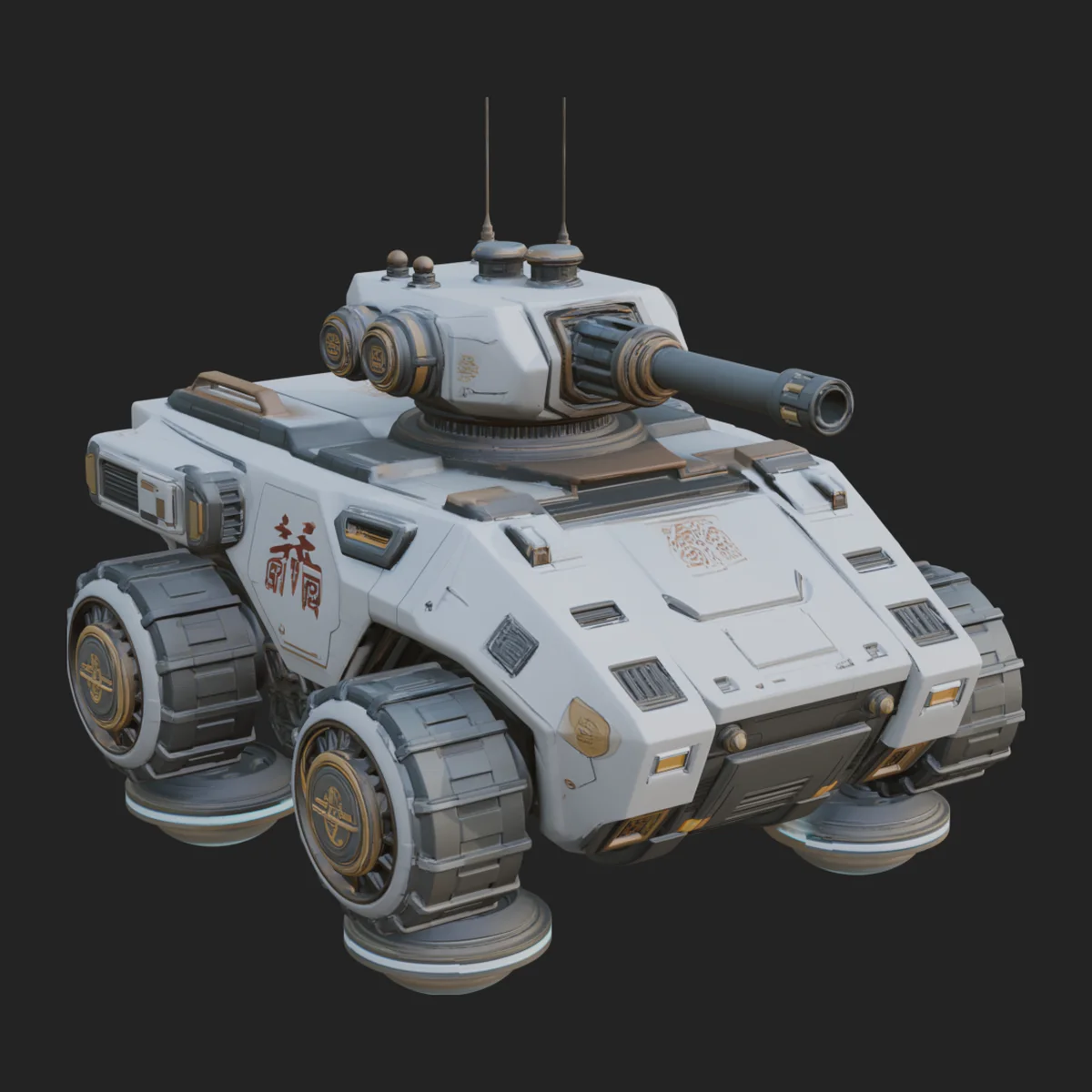 Hover Combat Vehicle Model Design 3