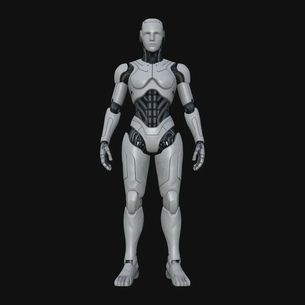 Humanoid Android Statue Design 1