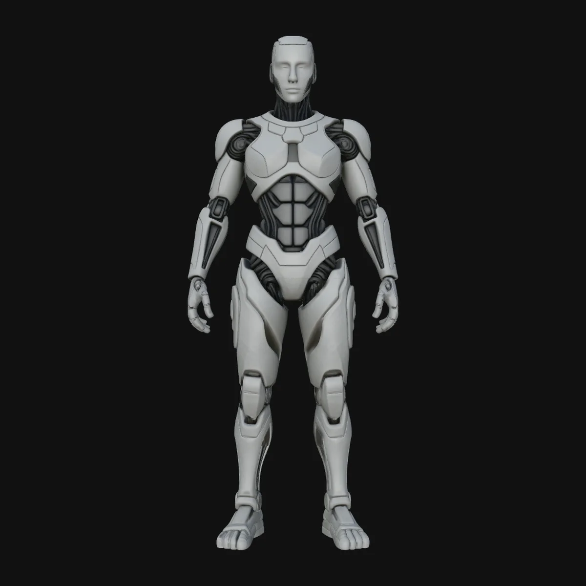 Humanoid Android Statue Design 3