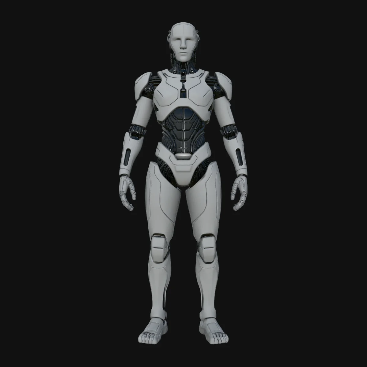 Humanoid Android Statue Design 4