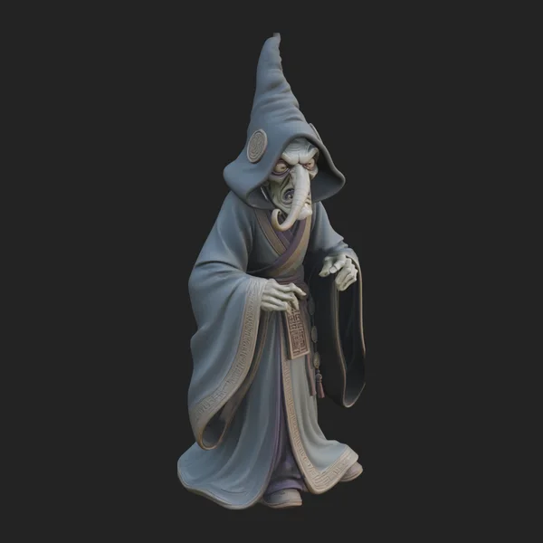 Hunched Hag Sorcerer Statue Design 2