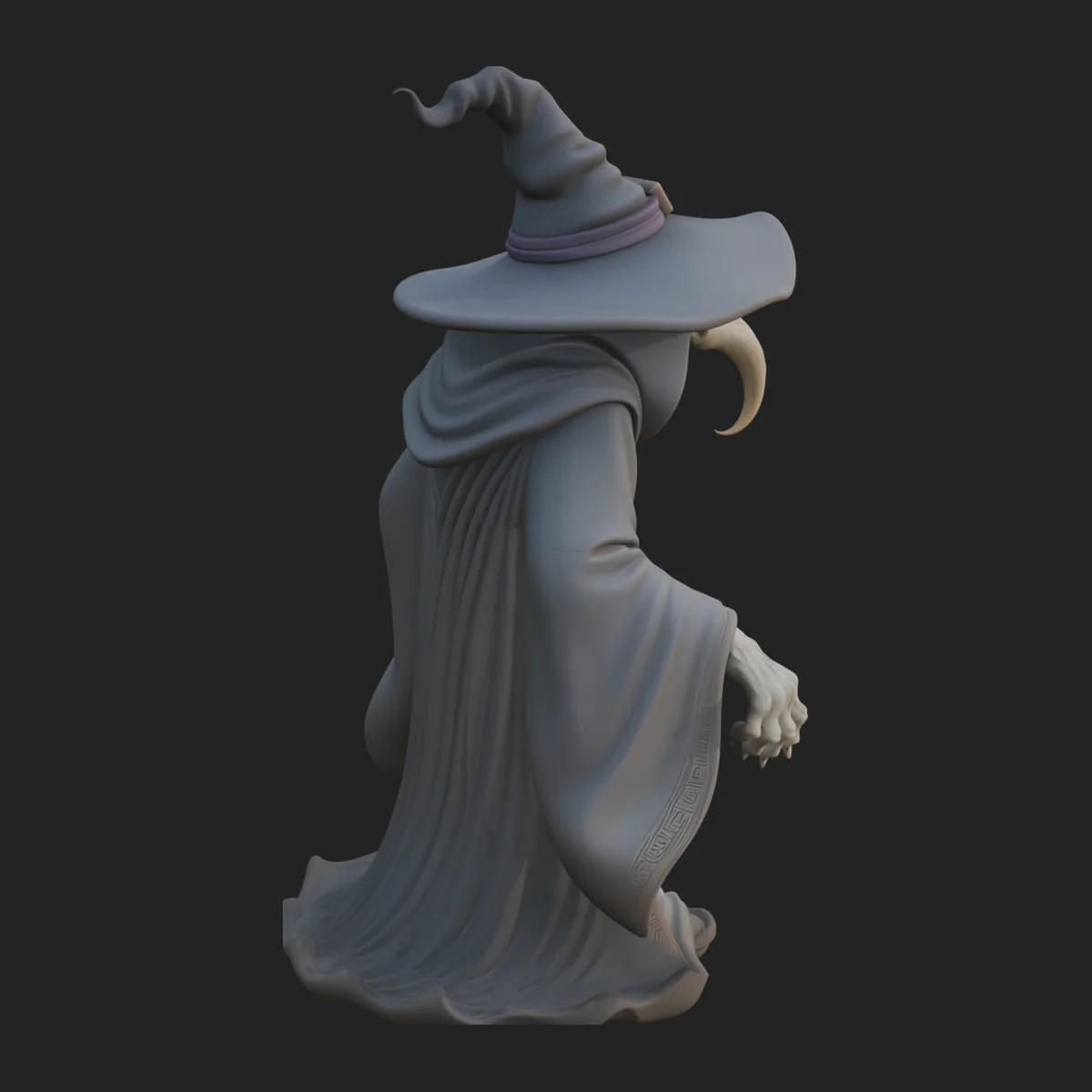 Hunched Hag Sorcerer Statue Design 3