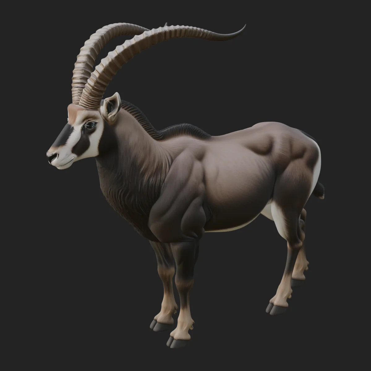 Ibex Goat Statue Design 2